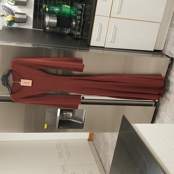 💕CULT GAIA💕 Carla Knit Dress ~ Full Length Gown Cut-Outs Ember Small NWT - Picture 9 of 16